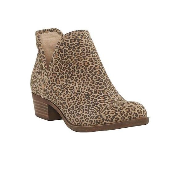 Lucky Brand Womens 9 M Natural Multi Cheetah Print Zip Up Ankle Booties NIB FW0 - Picture 1 of 6